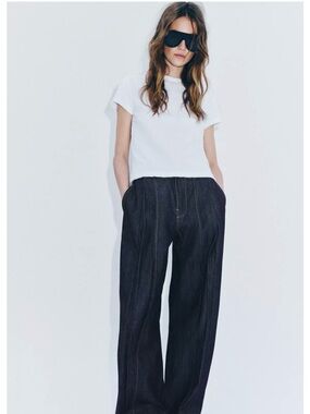 Zara White Short Sleeve Boxy Tee